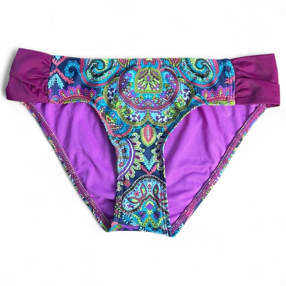 Title Nine Women's Paisley Mosaic Floral Print Bikini Bottoms Separate NWT Sz XS